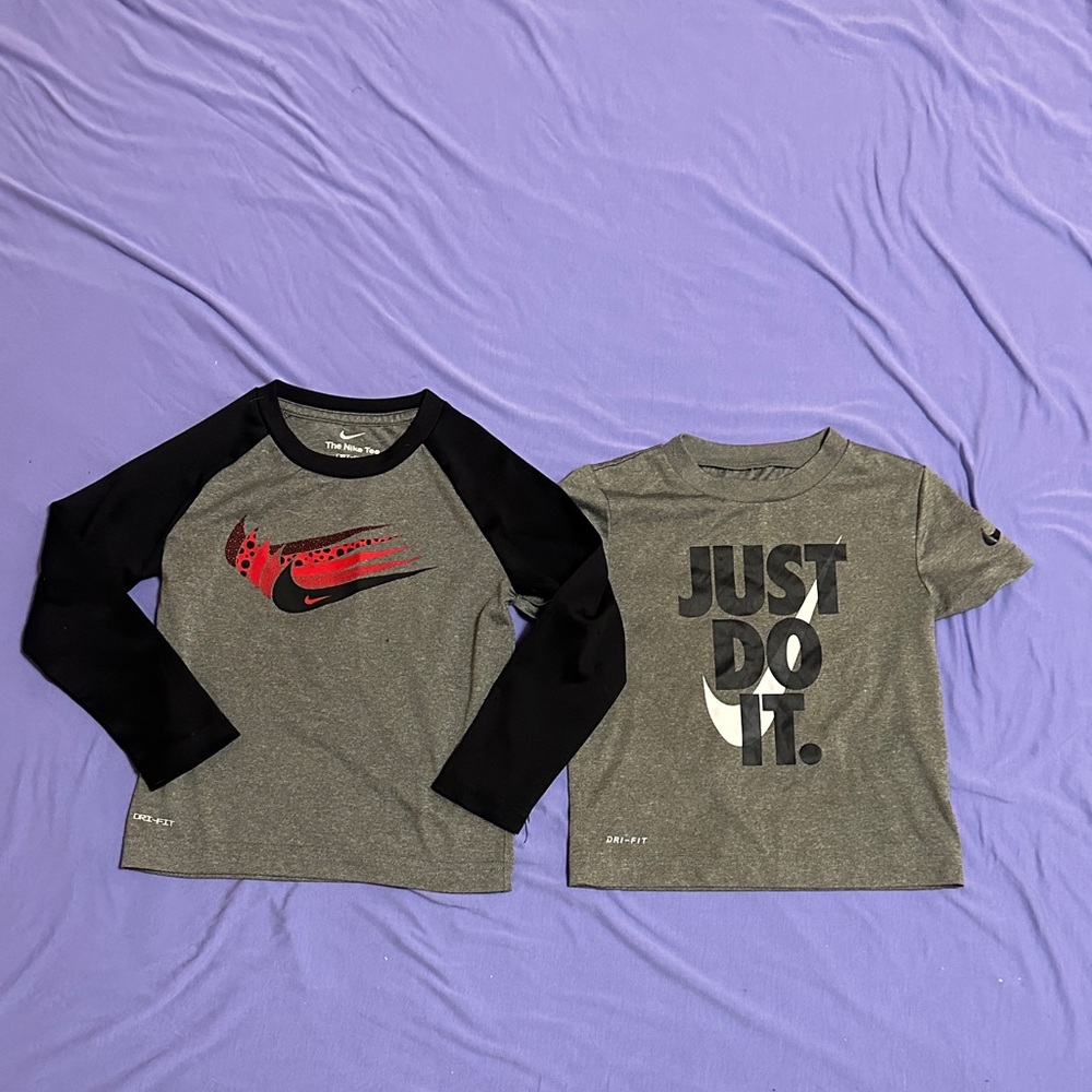 Nike Kids' Red and Black Long Sleeve Shirt Set